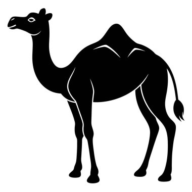 Siyah deve, illüstrasyon, vektör, beyaz arkaplan