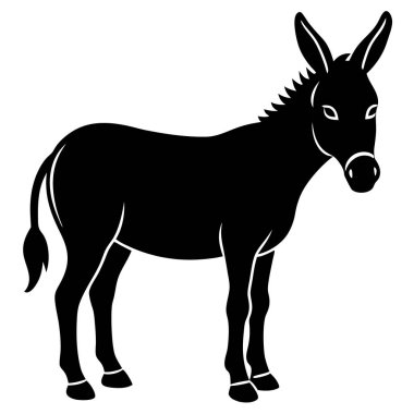 Beyaz arkaplanda eşeğin vektör silueti