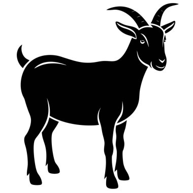 Keçi vektör çizimi siyah izole