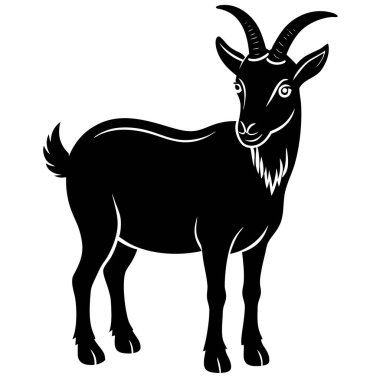 Keçi vektör çizimi siyah izole