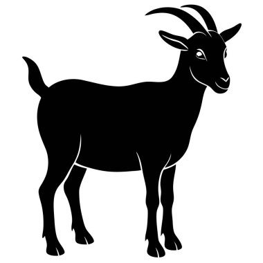 Keçi vektör çizimi siyah izole