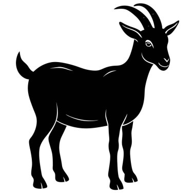 Keçi vektör çizimi siyah izole