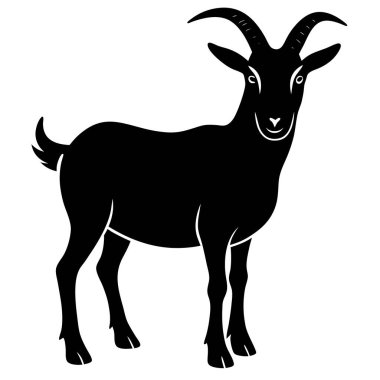 Keçi vektör çizimi siyah izole