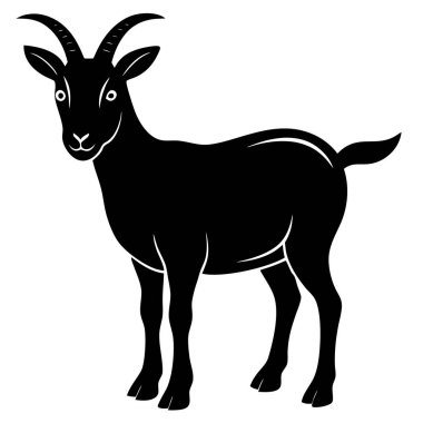 Keçi vektör çizimi siyah izole