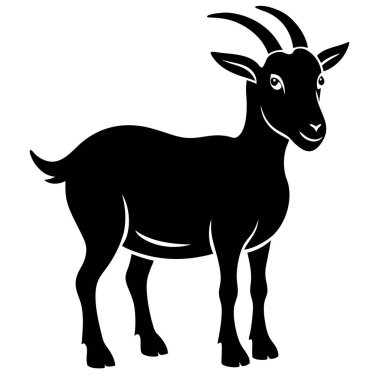 Keçi vektör çizimi siyah izole