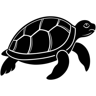 Kaplumbağa ikonu. Web için kaplumbağa vektör simgesinin özet çizimi