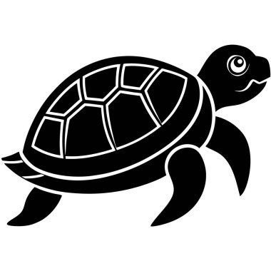 Kaplumbağa ikonu. beyaz arkaplanda siyah renk.