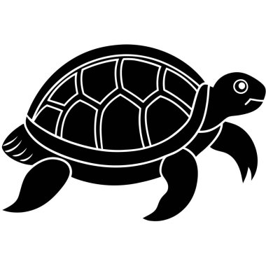 Kaplumbağa vektör çizimi, siyah ve beyaz