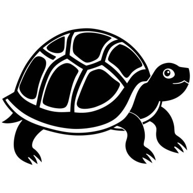 Kaplumbağa, hayvan, vektör, illüstrasyon, siyah beyaz