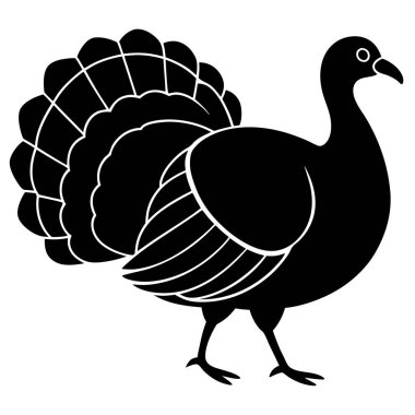 Şükran Günü hindi ikonu. Beyaz arkaplanda izole edilmiş web tasarımı için hindi vektör simgelerinin basit çizimi