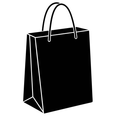 Kara Cuma alışveriş çantası ikonu. vektör illüstrasyonu