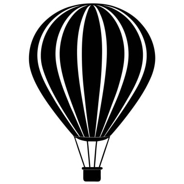 Hava balonu ikonu. Beyaz arkaplanda izole edilmiş web tasarımı için hava balonu vektör simgesinin basit çizimi