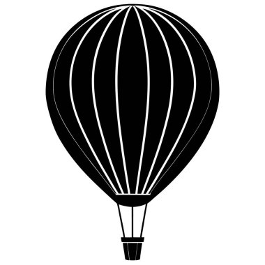 sıcak hava balonu simgesi, basit siyah stil