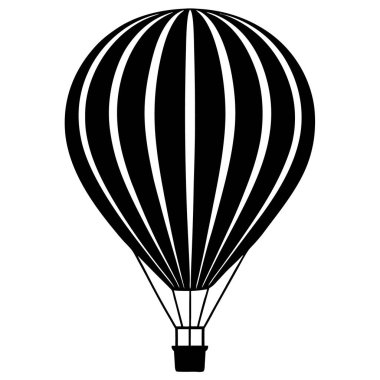 Sıcak hava balonu ikonu. Beyaz arkaplanda izole edilmiş web tasarımı için sıcak hava balonu vektör simgesinin basit gösterimi