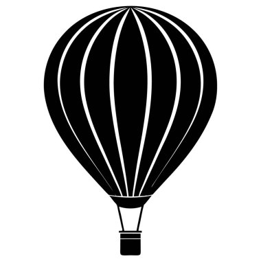 Balon ikonu. Uçan balonlu siyah balon silueti. vektör