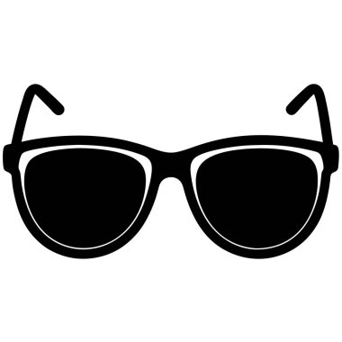 beyaz arkaplanda izole edilmiş siyah güneş gözlüğü, vektör illüstrasyonu