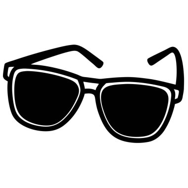 Güneş gözlüğü ikonu. Web için basit bir gözlük vektör simgesi çizimi