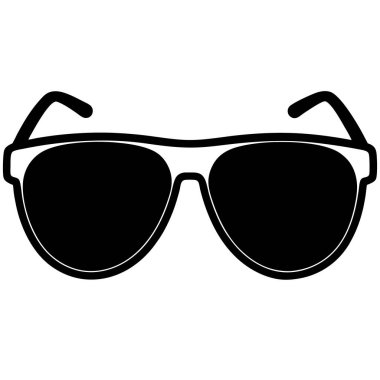 Güneş gözlüğü simgesi beyaz arkaplanda izole edilmiş modaya uygun düz stil.