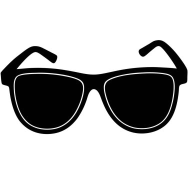 Güneş gözlüğü vektör simgesi. Beyaz arkaplanda izole edilmiş basit vektör illüstrasyonu.