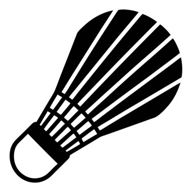 badminton mekik siki ikonu. Beyaz arkaplanda izole edilmiş web tasarımı için badminton vektör simgelerinin basit çizimi