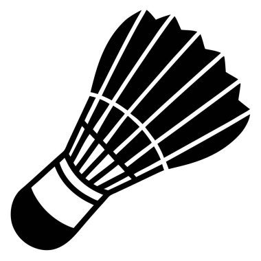badminton mekik siki ikonu. Beyaz arkaplanda izole edilmiş web tasarımı için badminton vektör simgelerinin basit çizimi