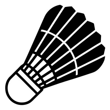 badminton mekik siki ikonu. Beyaz arkaplanda izole edilmiş web tasarımı için badminton vektör simgelerinin basit çizimi