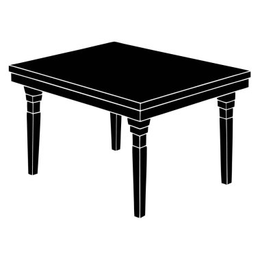 Siyah mobilyalı masa.