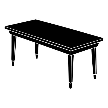 Beyaz arkaplan vektör illüstrasyonunda siyah simgeye sahip tablo