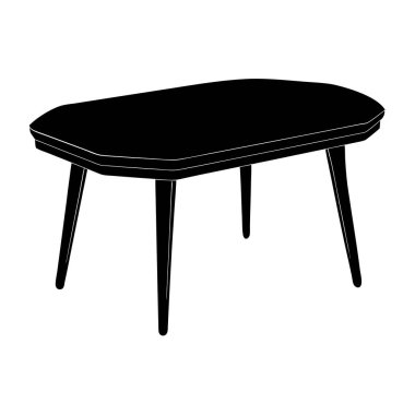 beyaz arkaplanda izole edilmiş tek renkli tablo simgesi. mobilya sembolü illüstrasyonu.