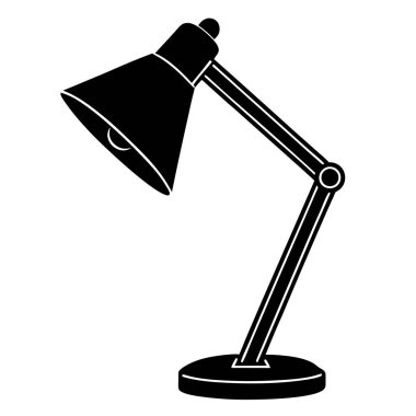 Masa lambası simgesi beyaz arkaplanda izole edilmiş çizgi film tarzında. mobilya sembolü illüstrasyonu