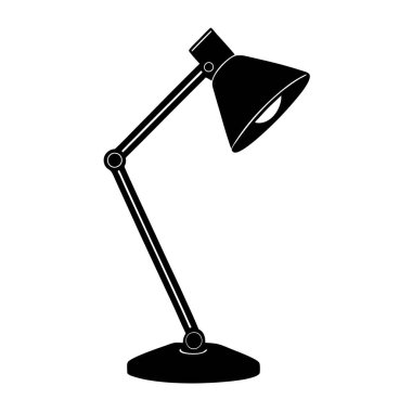 beyaz arkaplan vektör illüstrasyonunda masa lambası