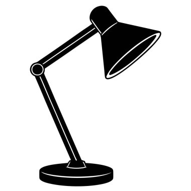 Masa lambası simgesi, basit siyah stil