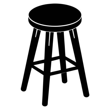 Tabure vektör simgesi. Siyah vektör beyaz arkaplan dışkısında izole edildi.