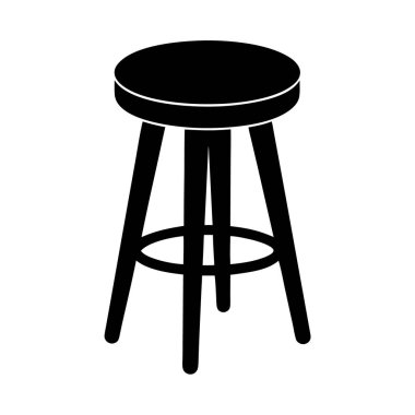 Tabure simgesi. Web için tabure vektör simgelerinin basit çizimi