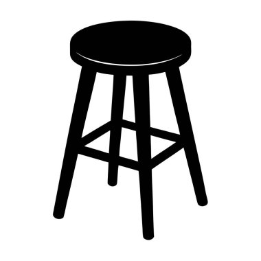 Dışkı simgesi. Web için tabure vektör simgelerinin basit çizimi