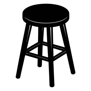 siyah sandalye, illüstrasyon, beyaz arkaplanda vektör.