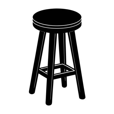 Tabure simgesi. tabure tasviri çizimi