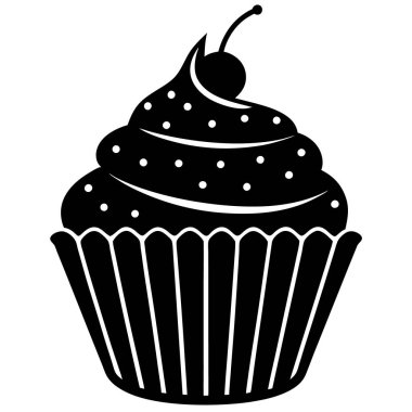 El çizimi kek ikonu vektör illüstrasyonu