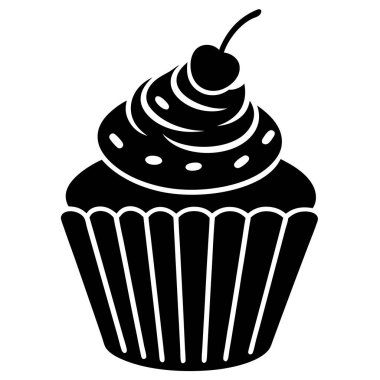 El çizimi kek ikonu vektör illüstrasyonu