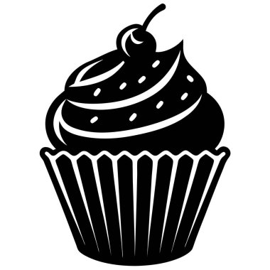 El Çizimi Kek Vektörü İllüstrasyonu