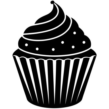 El Çizimi Kek Vektörü İllüstrasyonu