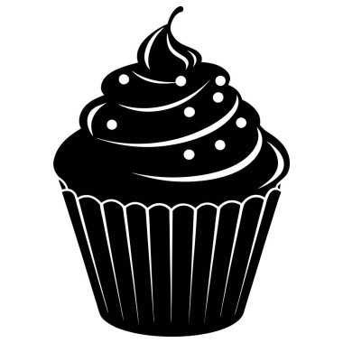 El Çizimi Kek Vektörü İllüstrasyonu