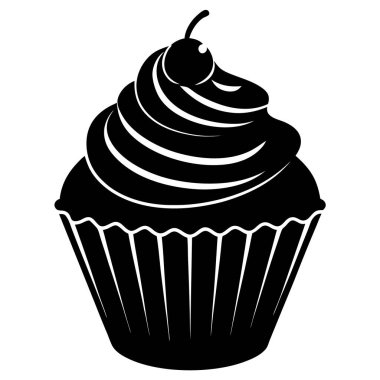 El Çizimi Kek Vektörü İllüstrasyonu