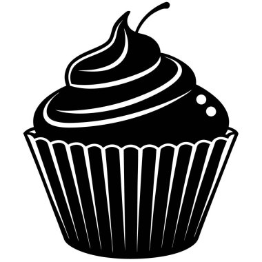 cupcake ikonu vektör illüstrasyonu