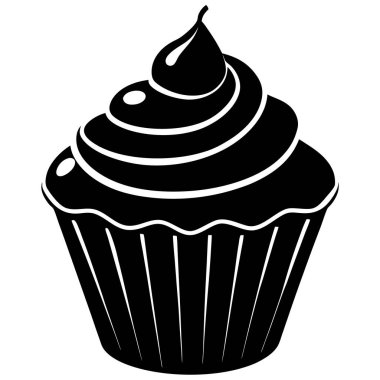 cupcake simgesi, basit tasarım.