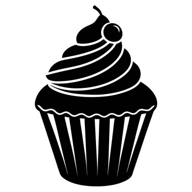 vektör siyah kek simgesi