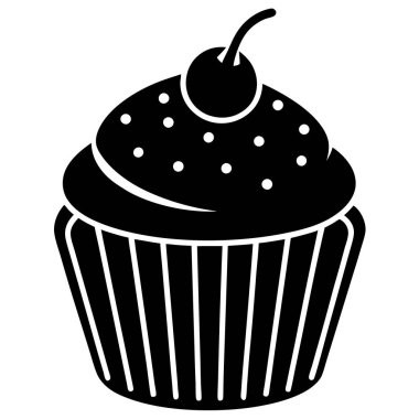 cupcake ikonu vektör illüstrasyonu