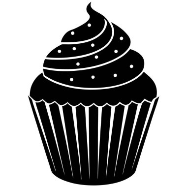 Cupcake simgesi. Cupcake vektör simgesi web için basit örnek
