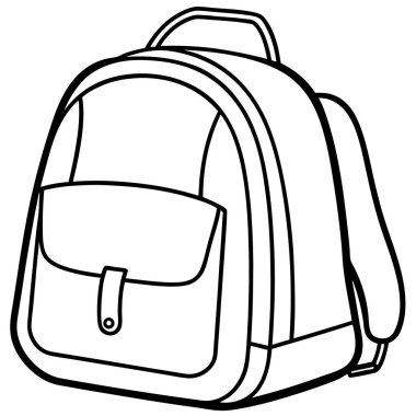 siyah beyaz çizgi film sırt çantası