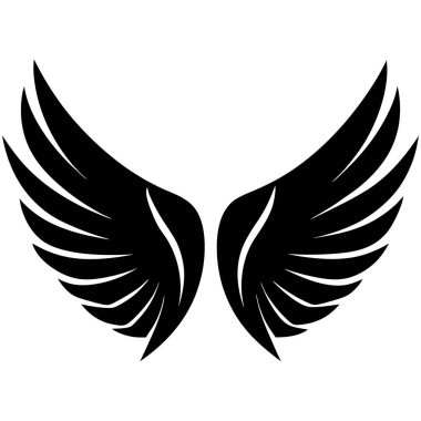 vektör siyah ve beyaz kanatlar
